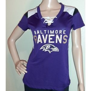 NFL Team Apparel Baltimore Ravens Lace-up Short Sleeve Shirt Jersey